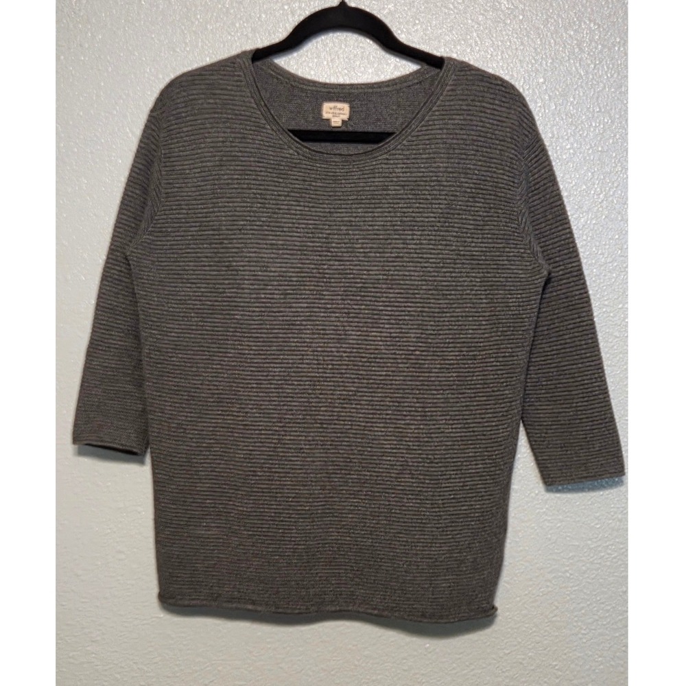 Wilfred Aritiza Silk Cashmere Ribbed Knit Top XS Quiet Luxury Minimalist - Picture 2 of 5
